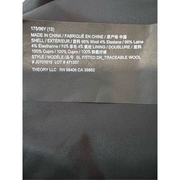 Theory Women's Black Wool Sleeveless Shift Dress Size 12 NWOT D059 - Picture 8 of 9